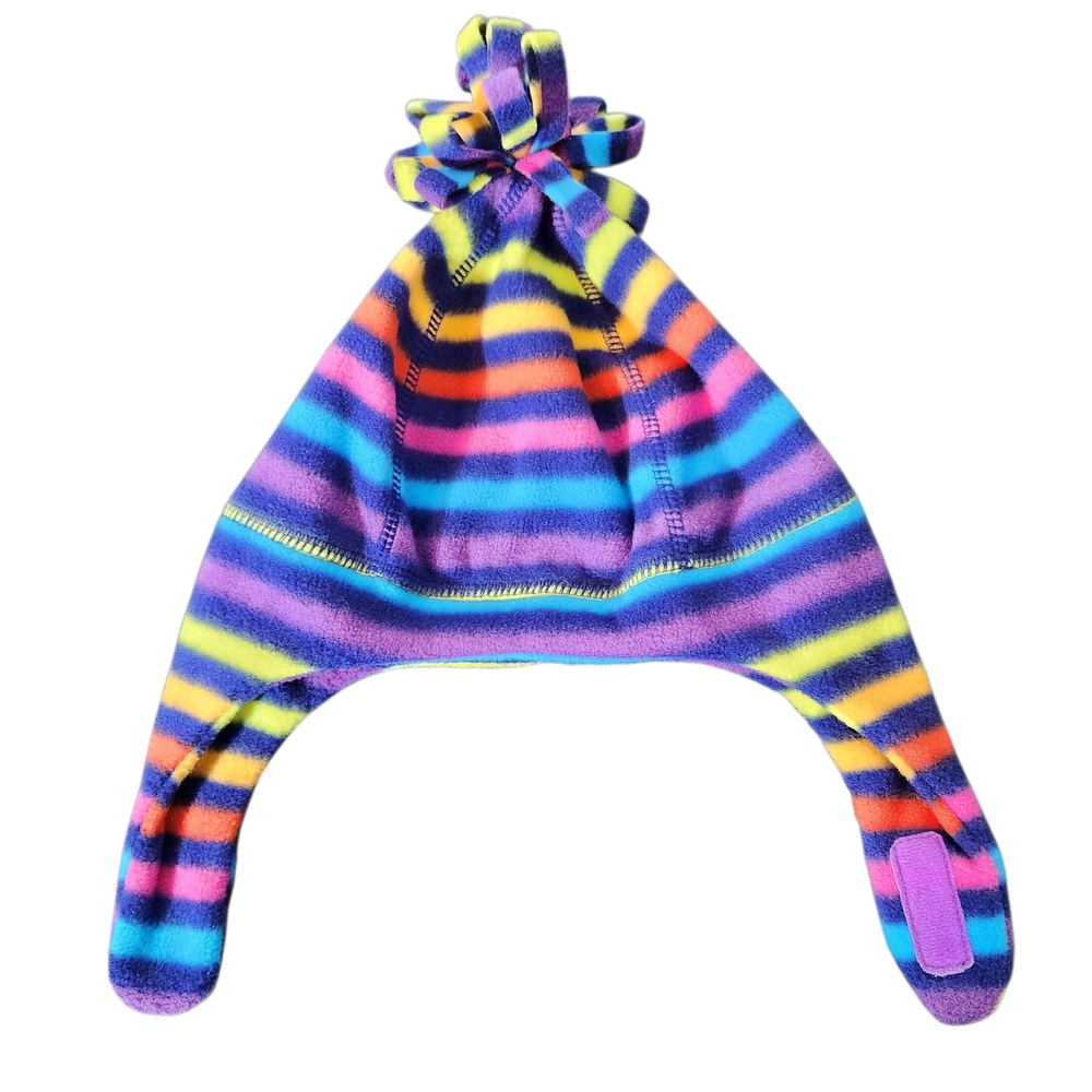 Lands’ End Rainbow Stripe Fleece Hat One Size